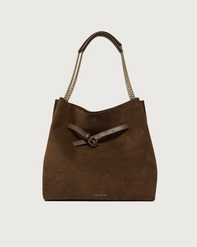 Venus Hobo Peach suede leather shoulder bag