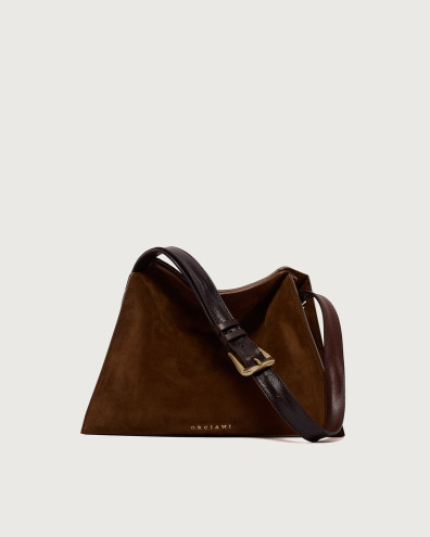 Trinity Peach Oro Small suede shoulder bag