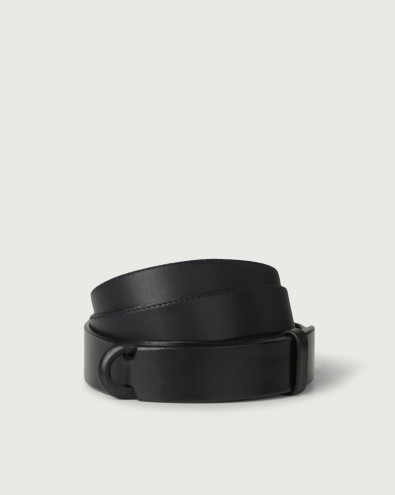 Bull leather Nobuckle belt