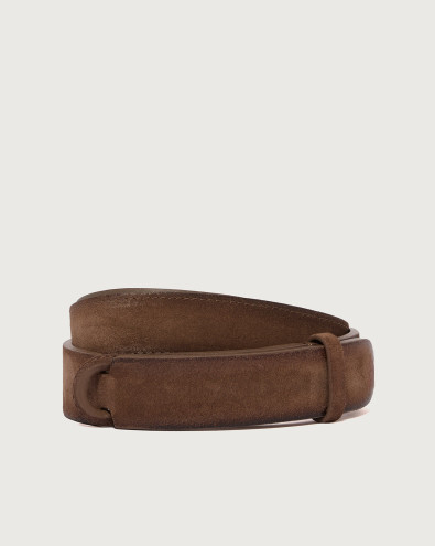 Cloudy suede Nobuckle belt