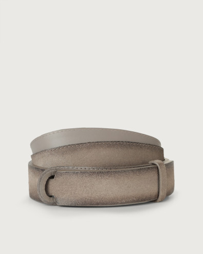 Cloudy suede Nobuckle belt