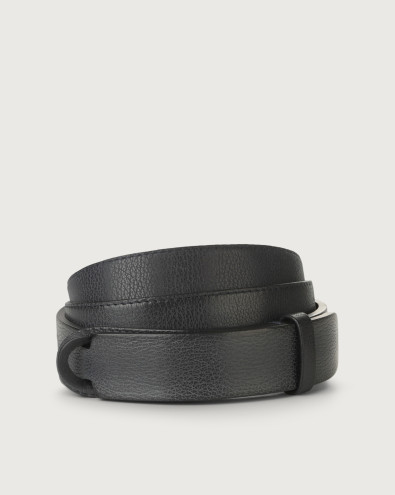 Chevrette leather Nobuckle belt