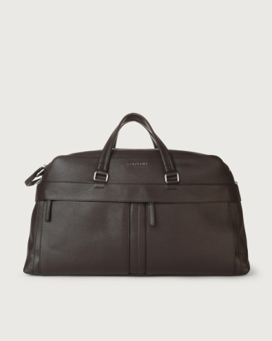 Micron leather duffle bag with shoulder strap