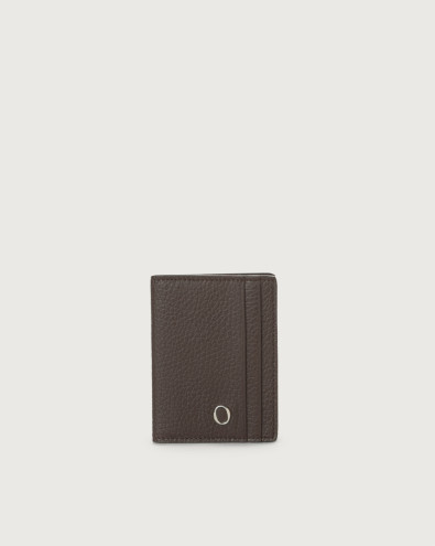 Micron hinge opening leather card holder