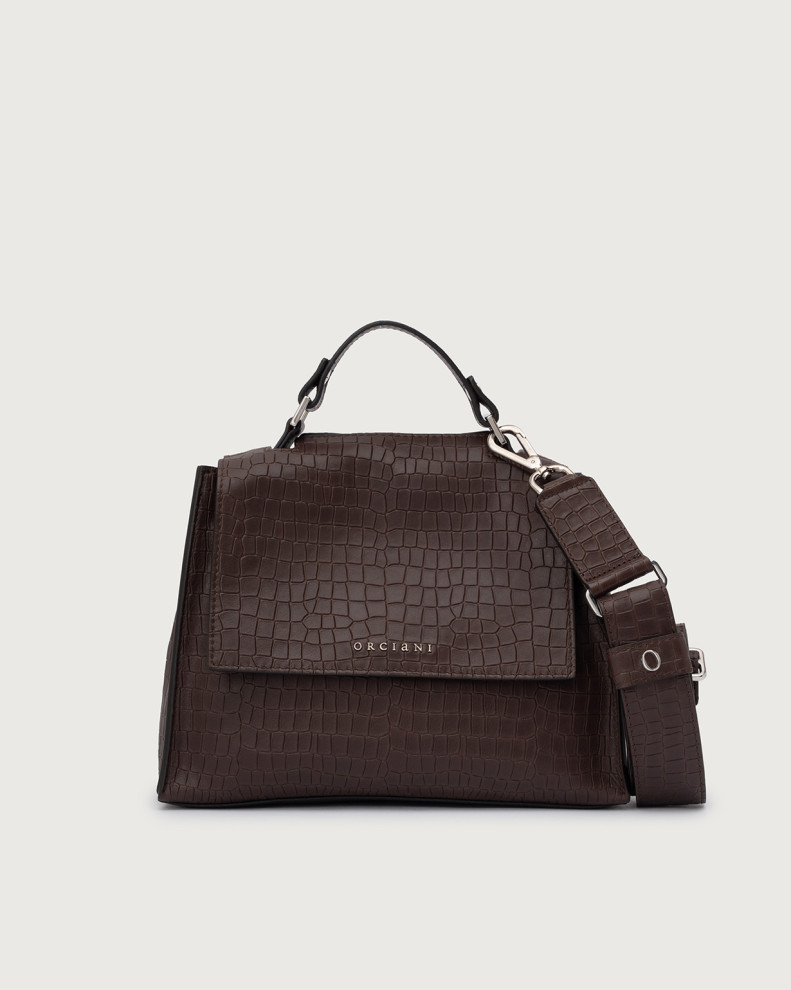 Sveva Cocco Small embossed leather handbag with strap
