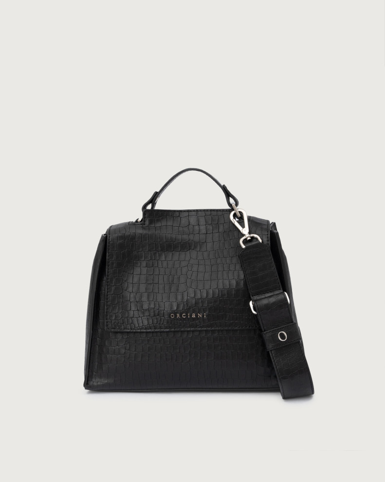 Sveva Cocco Small embossed leather handbag with strap