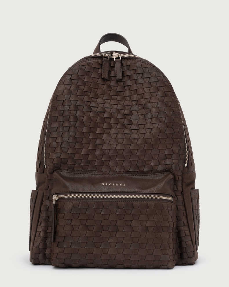 Laio Chevrette Woven leather backpack