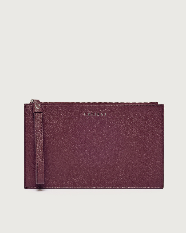 Micron large leather pouch with wristband