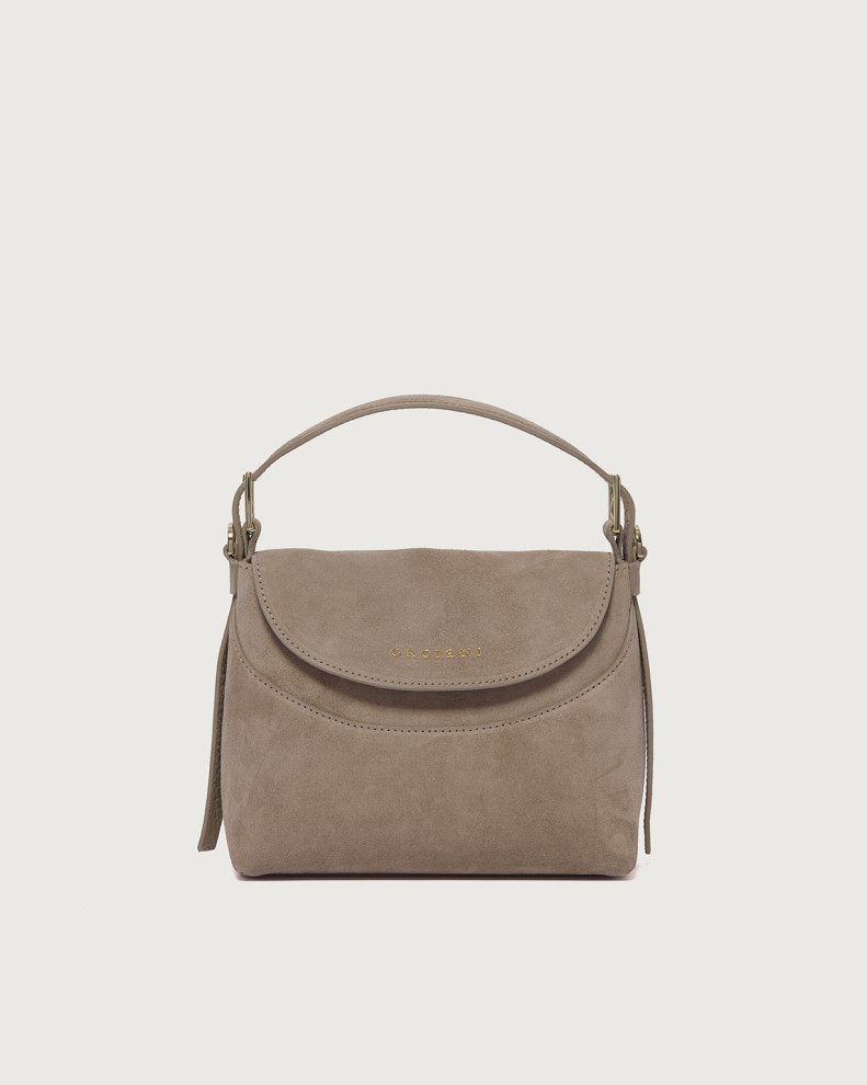 Nana Peach Small suede leather handbag with strap