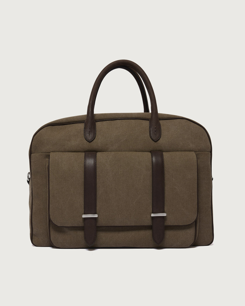 Jones Safari canvas and leather duffle bag