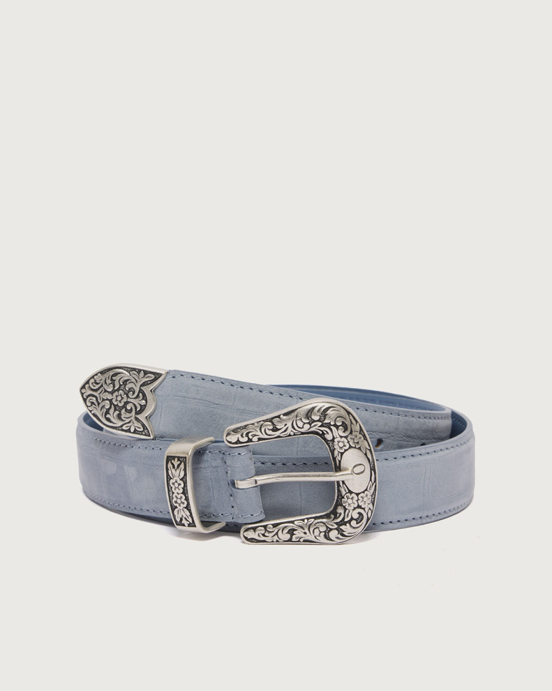 Twilight trittico nubuck leather belt 3,5 cm