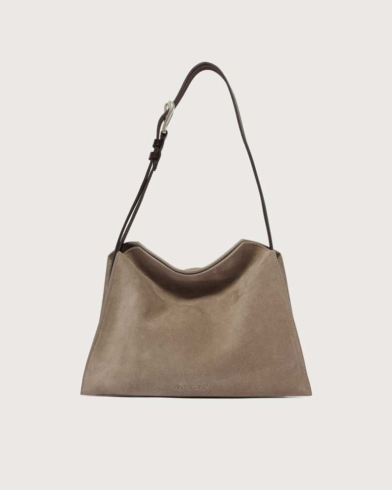 Trinity Peach Small suede shoulder bag