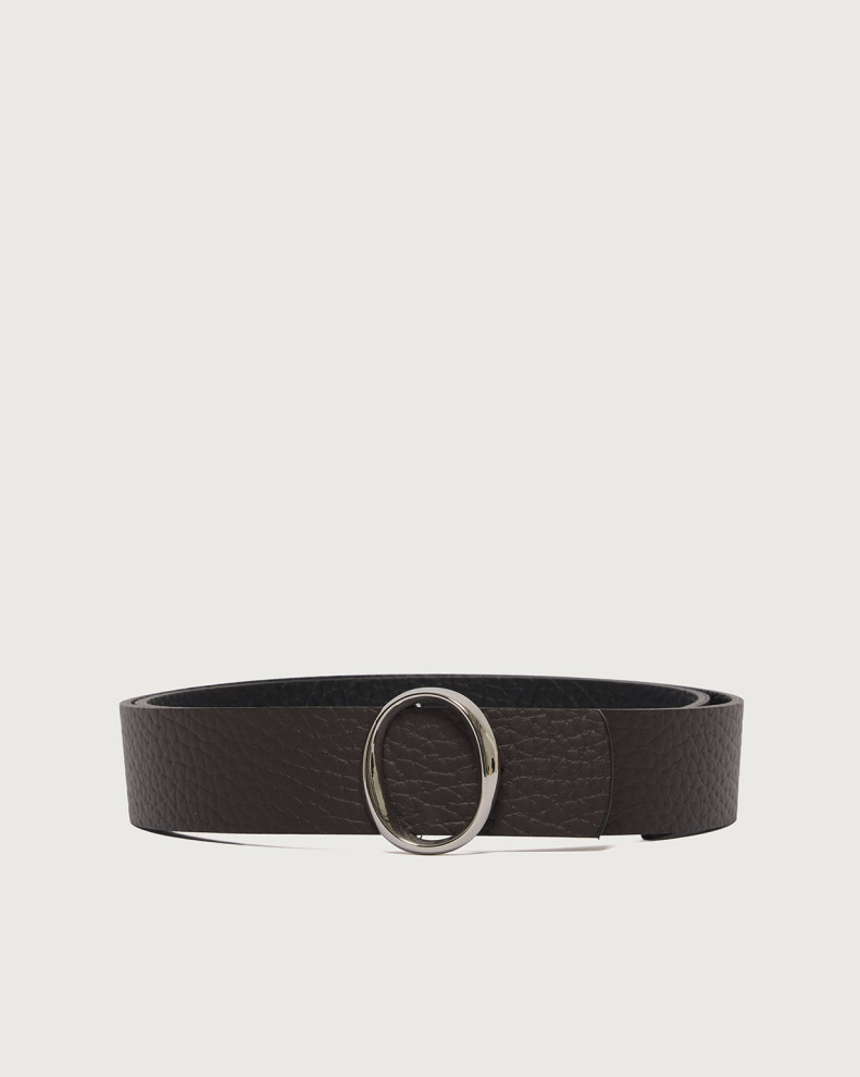 Soft Double Iconic O reversible leather belt 3,5 cm