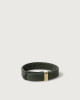 Bull leather Nobuckle bracelet with gold detail