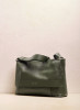 Orciani Micron dollar leather messenger bag Grained leather Olive green