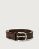 Orciani Micron Deep leather belt Leather Burnt