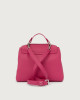 Orciani Sveva Soft Small leather handbag with shoulder strap Grained leather Fuchsia