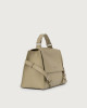 Orciani Sveva Sense Small leather handbag with strap Grained leather Green