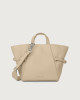 Orciani Fan Soft small leather handbag Leather Sand