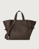 Orciani Fan Soft medium leather handbag Leather Chocolate