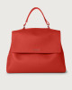 Orciani Sveva Soft large leather shoulder bag with strap Leather Marlboro red