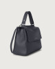Orciani Sveva Soft medium leather shoulder bag with strap Grained leather, Leather Navy