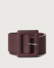 Orciani Soft high waist leather belt with covered buckle Leather Bordeaux