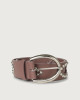 Orciani Micron leather belt with studs Leather Mauve