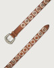 Orciani Masculine micro-studs leather belt Cognac