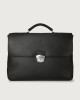 Orciani Micron leather large Briefcase with strap Leather Black