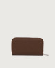 Orciani Zip around Soft large leather wallet Grained leather Cognac