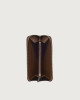 Orciani Zip around Soft large leather wallet Grained leather Cognac