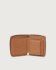 Orciani Micron small leather wallet with zip with RFID Leather Caramel