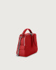 Orciani Chéri Soft leather hand mini bag with shoulder strap Grained leather Marlboro red