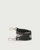 Orciani Warm fabric and leather strap Leather & fabric Black+Grey
