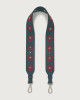 Orciani Soft embroidered leather strap Leather Blue