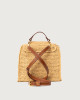 Orciani Sveva Ponza Small hand-crocheted raffia handbag Raffia and leather Cognac