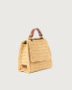 Orciani Sveva Ponza Small hand-crocheted raffia handbag Raffia and leather Cognac