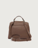 Orciani Sveva Soft Small leather handbag with shoulder strap Grained leather taupe