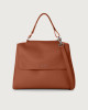 Orciani Sveva Soft medium leather shoulder bag with strap Leather Cognac