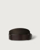 Orciani Bull Leather and fabric Nobuckle belt Chocolate