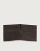 Orciani Chevrette leather wallet with money clip Leather Chocolate