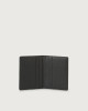 Orciani Micron hinge opening leather card holder Grained leather Black