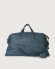 Orciani Micron leather duffle bag with shoulder strap Grained leather Blue