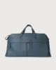 Orciani Micron leather duffle bag with shoulder strap Grained leather Blue