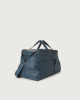 Orciani Micron leather duffle bag with shoulder strap Grained leather Blue