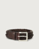 Orciani Masculine braided leather belt Leather Chocolate