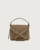 Orciani Nana Soft Small leather handbag with strap Grained leather Green