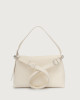 Orciani Nana Soft Midi leather shoulder bag with strap Grained leather White