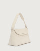 Orciani Nana Soft Midi leather shoulder bag with strap Grained leather White